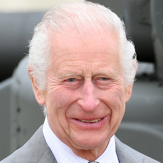King Charles III during the official handover in which King Charles III passes the role of Colonel-in-Chief of the Army air corps to Prince William, Prince of Wales at the Army Aviation Centre on May 13, 2024 in Stockbridge, Hampshire. 