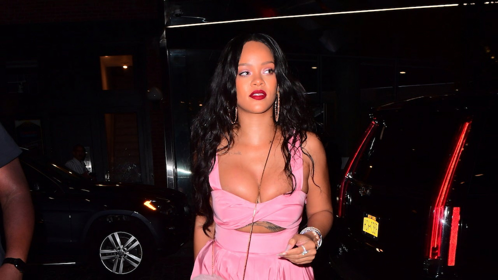 Rihanna wears sexy pink jumpsuit