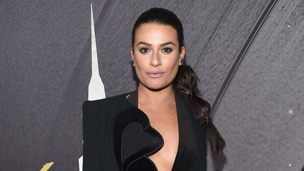 Lea Michele at pregrammy party