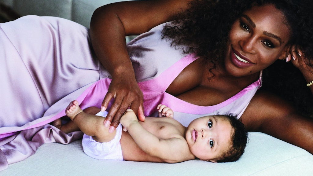 Serena Williams in Vogue with baby Alexis Olympia