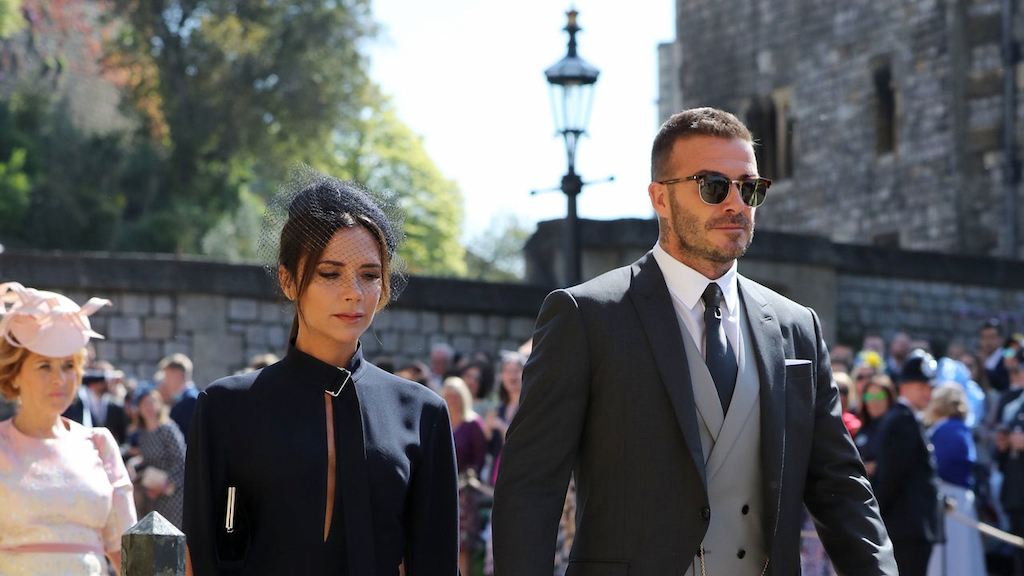 Victoria and David Beckham arrive at Prince Harry and Meghan Markle's Wedding