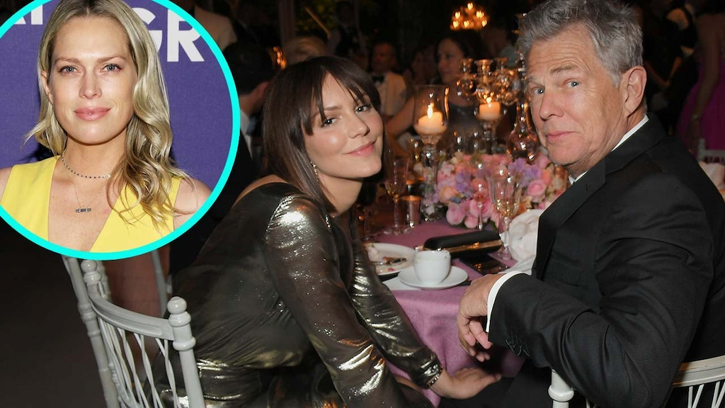 David Foster and fiancee Katharine McPhee with Erin Foster (inset)