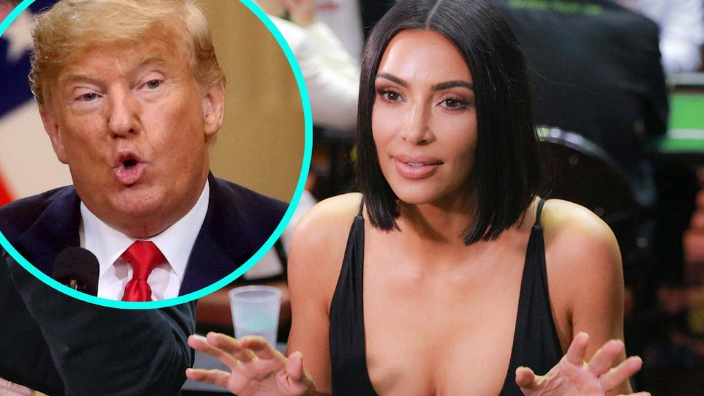 Kim Kardashian and President Donald Trump (inset)