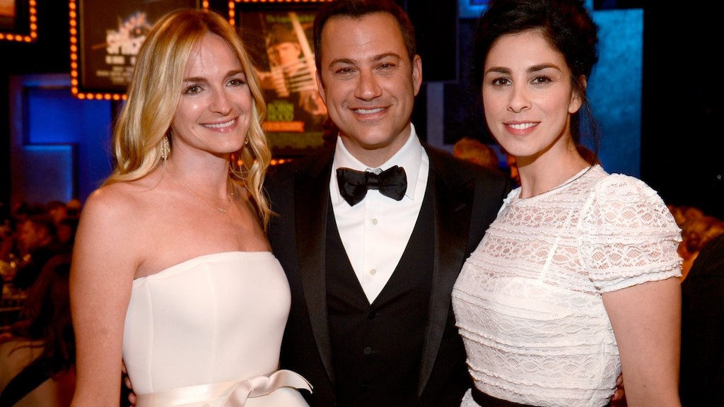 Molly McNearney, Jimmy Kimmel and Sarah Silverman