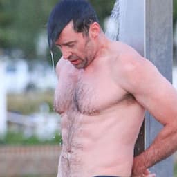 Hugh Jackman's Abs Appear as Chiseled as Ever While Showering on the Beach