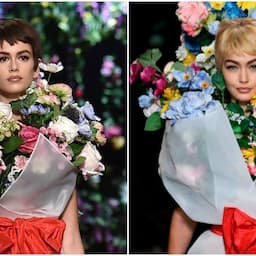 Kaia Gerber and Gigi Hadid Flaunt Their Flower Power at Moschino Fashion Show