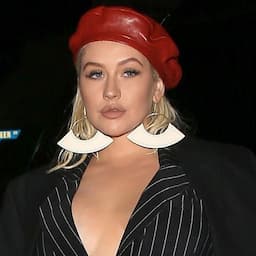 Christina Aguilera Rocked a Pinstripe Jumpsuit and Red Beret for Night Out: Pics!