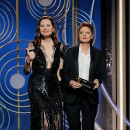 Susan Sarandon, Geena Davis Jokingly Challenge Actors to 'Give Half Their Salary Back' at Golden Globes