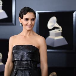 Katie Holmes Rocks the 2018 GRAMMYs Red Carpet Solo -- See Her Edgy Look!
