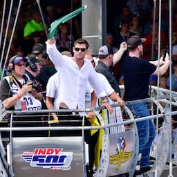 NEWS: Chris Hemsworth Puts His Superhero Training to the Test While Waving the Flag at the Indy 500 -- Watch!