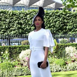 Ciara Looks Like a Royal in an Elegant White Dress and Hat at the Ascot Racecourse