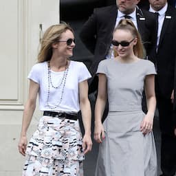 Newlywed Vanessa Paradis Beams as She Steps Out With Daughter Lily-Rose in Paris
