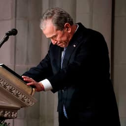 George W. Bush Breaks Down in Tears While Delivering Eulogy for His Father