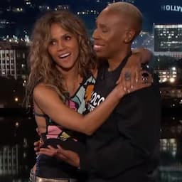 Halle Berry Plants a Big Kiss on Lena Waithe During 'Jimmy Kimmel Live' Monologue