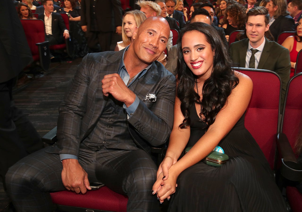 Dwayne Johnson along with his daughter Simone at People's Choice Award in 2017