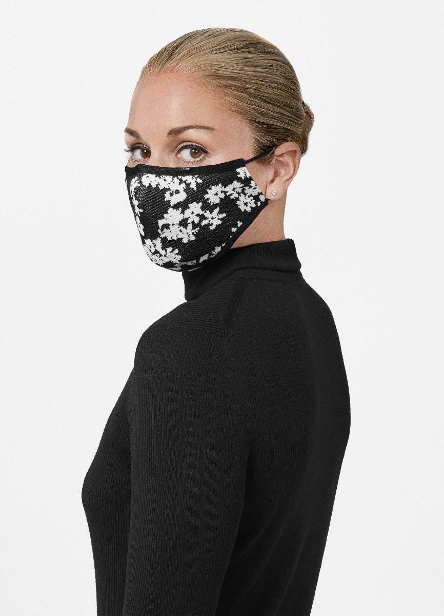 Floral Jacquard Fitted Mask