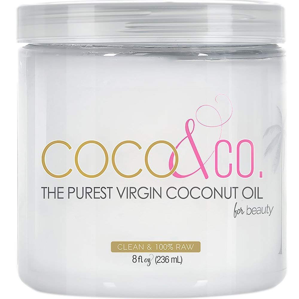 COCO & CO. Organic Pure Extra Virgin Coconut Oil for Hair & Skin, Beauty Grade, 8 Fl Oz