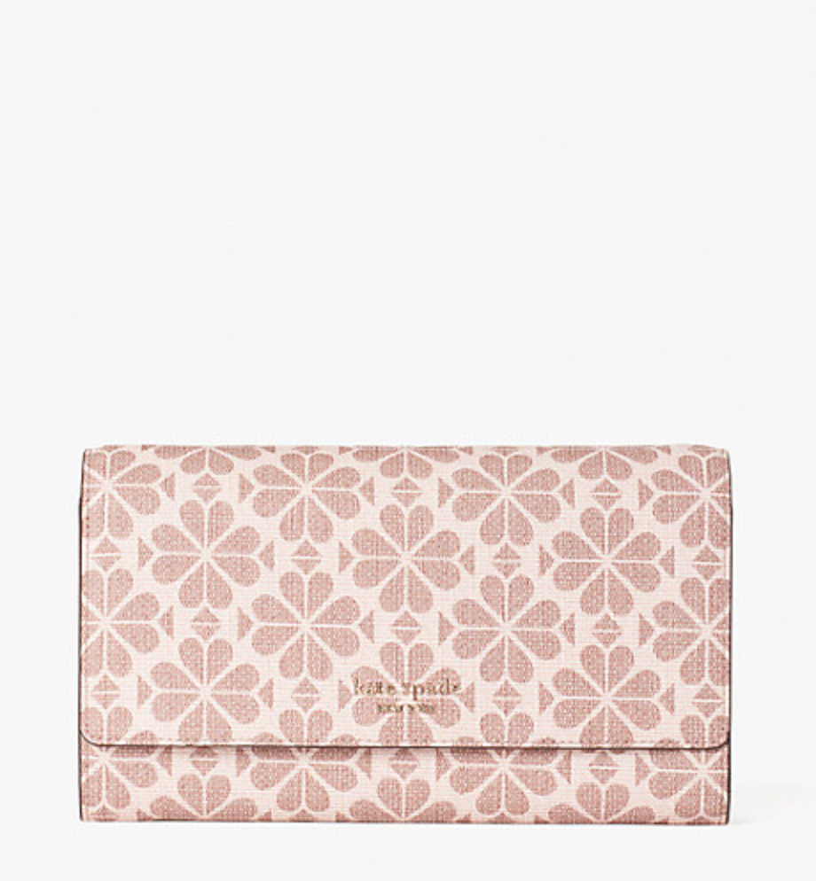 Spade Flower Coated Canvas Chain Clutch