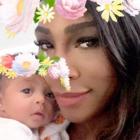 Serena Williams cuddles with her daughter Alexis