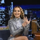 Rita Ora showing off wedding ring