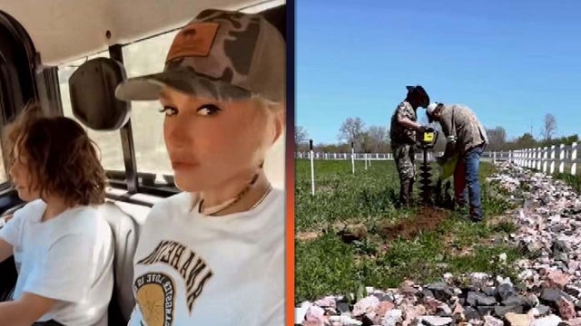 Gwen Stefani and Son Apollo Assist Blake Shelton With Farm Work