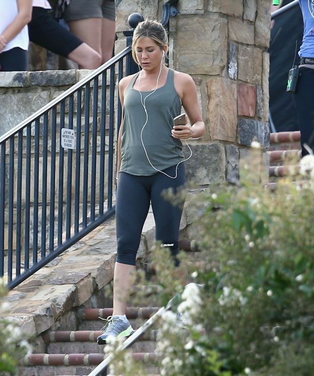 Jennifer Aniston Looks Super Fit During an OnSet Workout