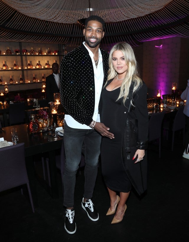 Khloe Kardashian and Tristan Thompson Can't Stop Cradling Her Baby Bump