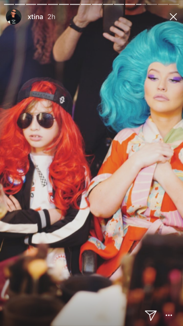 Christina Aguilera and Son Max Rock Amazing Wigs to Watch Her ‘Drag Race’ Debut: Pics!