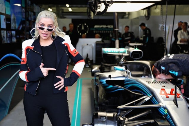Christina Aguilera Hangs Out With ‘Winner’ Lewis Hamilton at Formula One Grand Prix