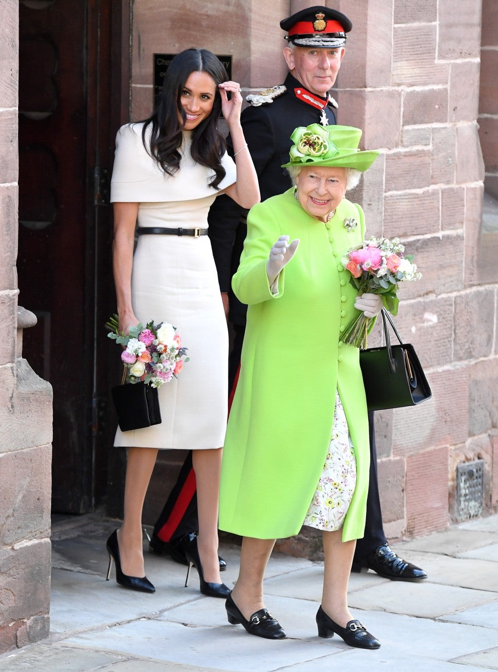 Meghan Markle cream Givenchy dress with queen