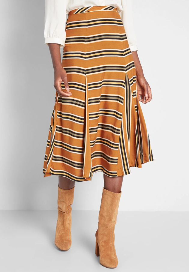 Louche Stripe Appeal Midi Skirt