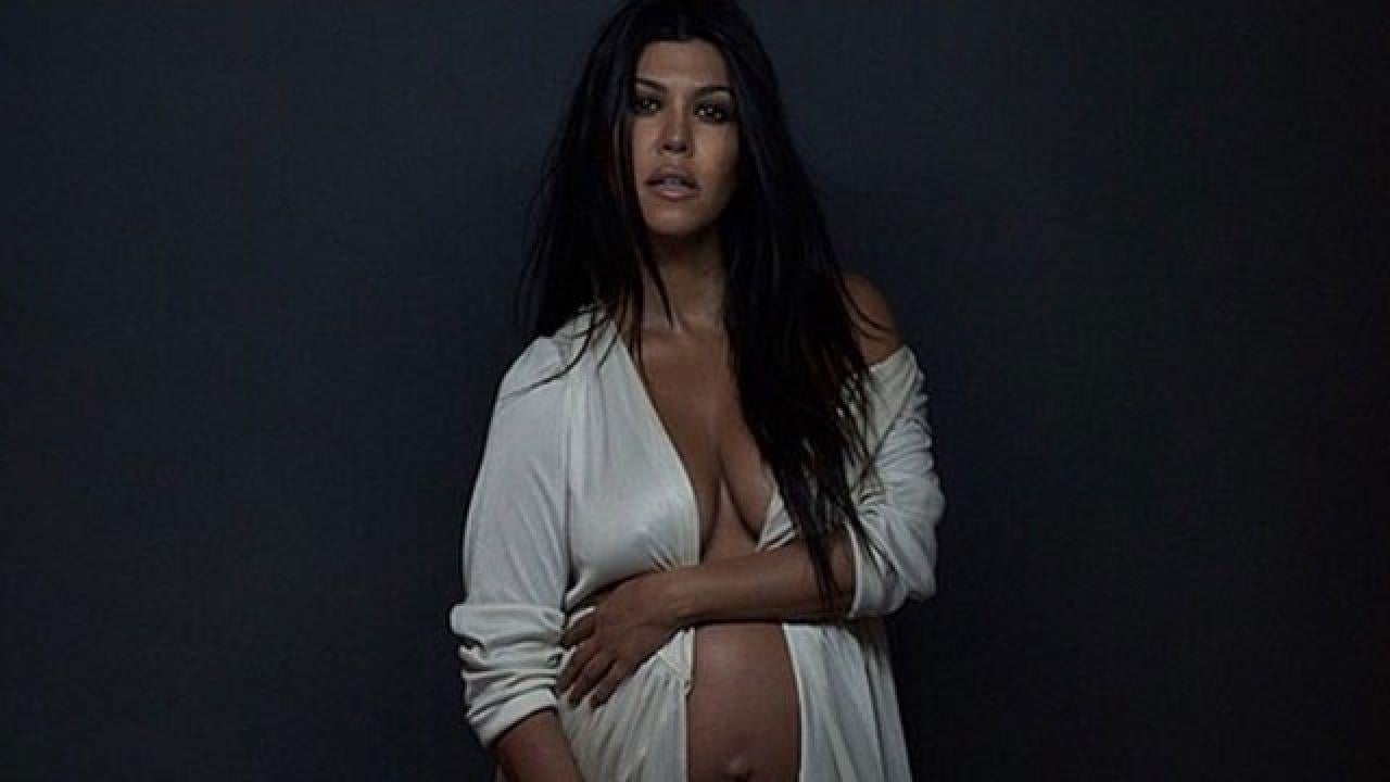 Kourtney Kardashian Poses Pregnant and Nude in DuJour 