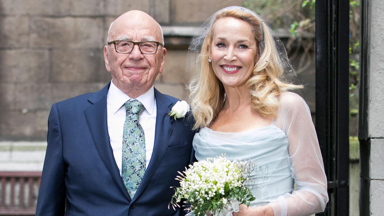 Rupert Murdoch and Jerry Hall Tie the Knot -- See The Supermodel's Gorgeous Blue Wedding Gown ...