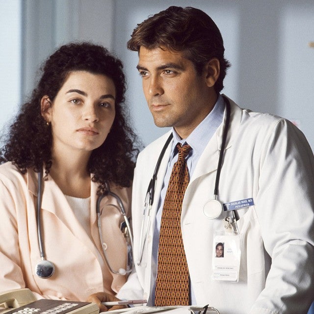 Julianna Margulies as Nurse Carol Hathaway, George Clooney as Doctor Doug Ross