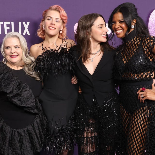 Paula Pell, Busy Philipps, Sara Bareilles, and Renee Elise Goldsberry attend the Netflix "Girls5eva" season premiere at Paris Theater on March 07, 2024 in New York City
