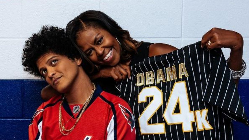 Michelle Obama at Bruno Mars concert