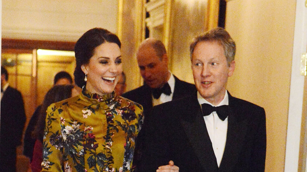 Kate Middleton attends reception dinner at British Ambassador David Cairns' residence in Stockholm, Sweden.
