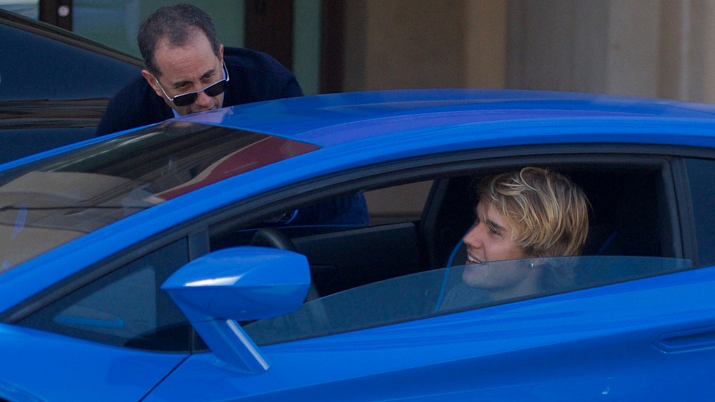 Justin Bieber runs into Jerry Seinfeld in Beverly Hills, California