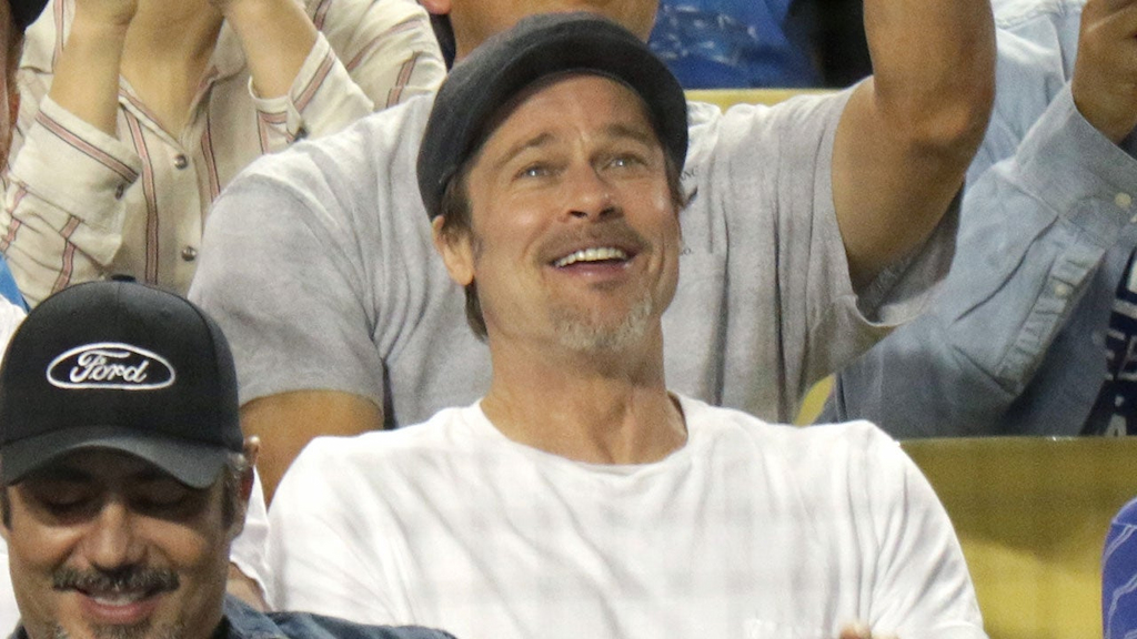 Brad Pitt at LA Dodgers game