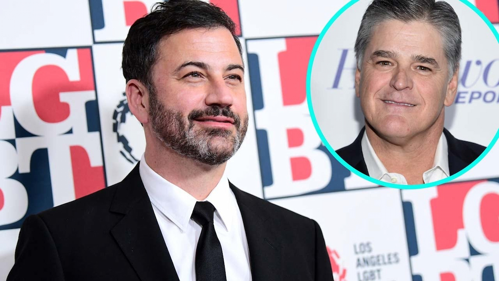 Jimmy Kimmel with Sean Hannity (Inset)