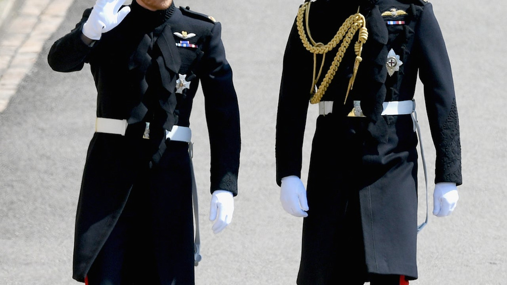 Prince Harry and Prince William at royal wedding