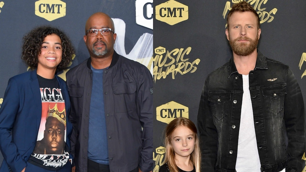 Darius Rucker and Dierks Bentley with their children at the CMT Music Awards.