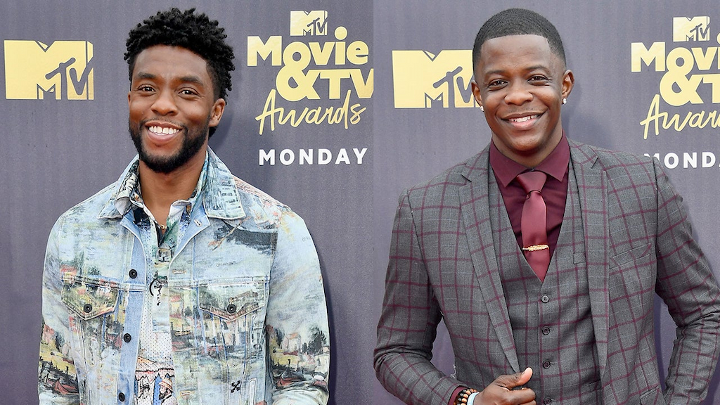 Chadwick Boseman and James Shaw Jr at MTV Movie & TV Awards