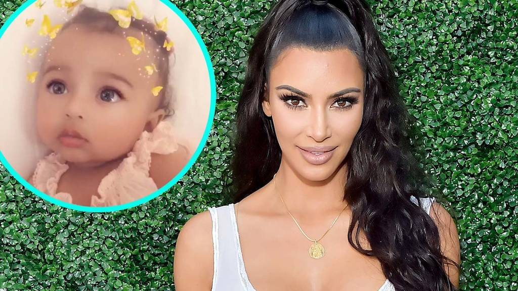Kim Kardashian and her baby, Chicago West (inset)
