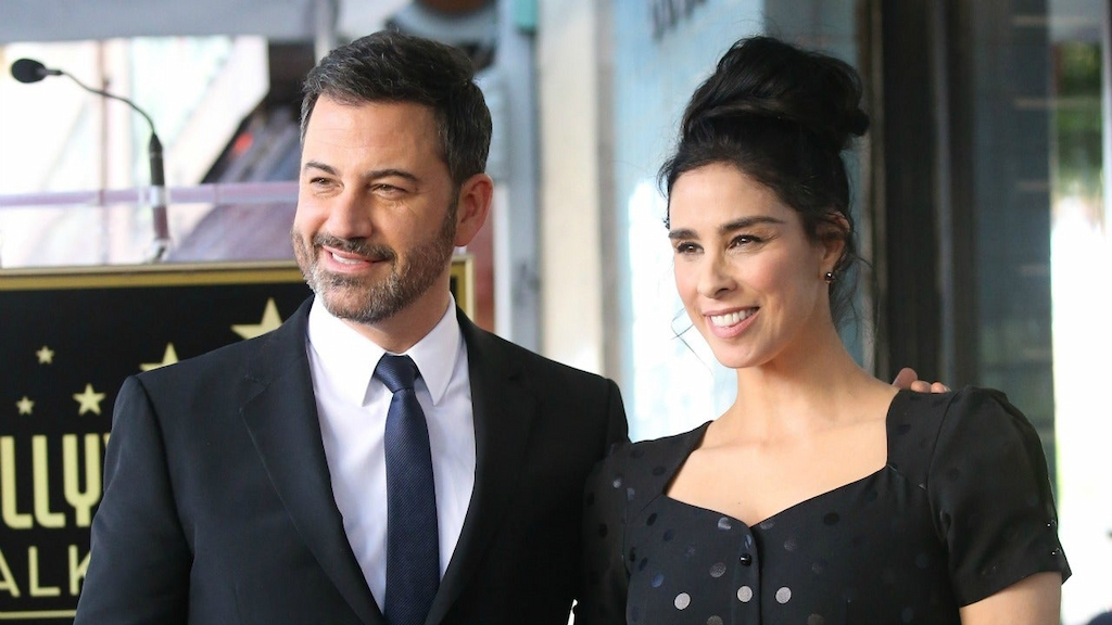 Jimmy Kimmel and Sarah Silverman at her Walk of Fame Ceremony
