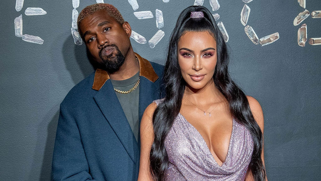 Kanye West and Kim Kardashian at Versace fall 2019 show