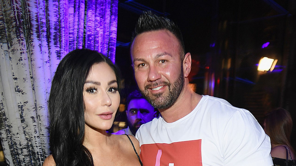 JWoww and Roger Mathews at Jersey Shore Family Vacation premiere party in April 2018