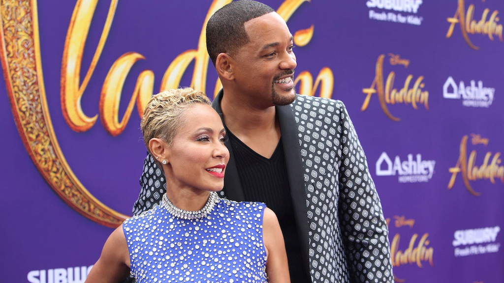 Jada Pinkett Smith and Will Smith at the premiere of Aladdin in Hollywood.