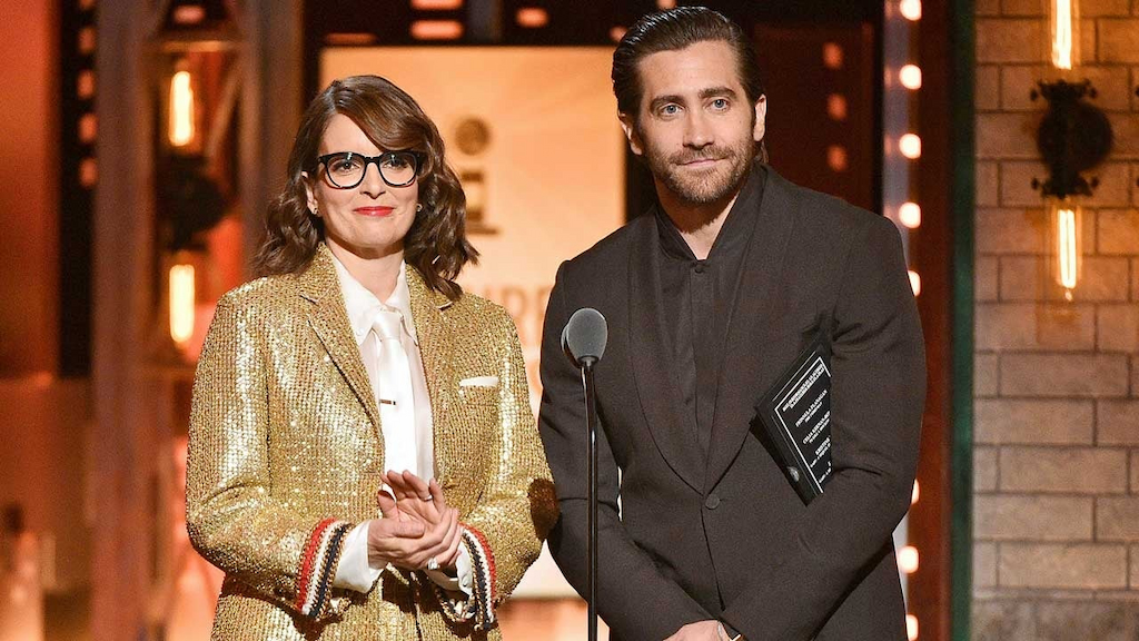 Tina Fey and Jake Gyllenhaal present at the 2019 Tony Awards in New York on June 9.