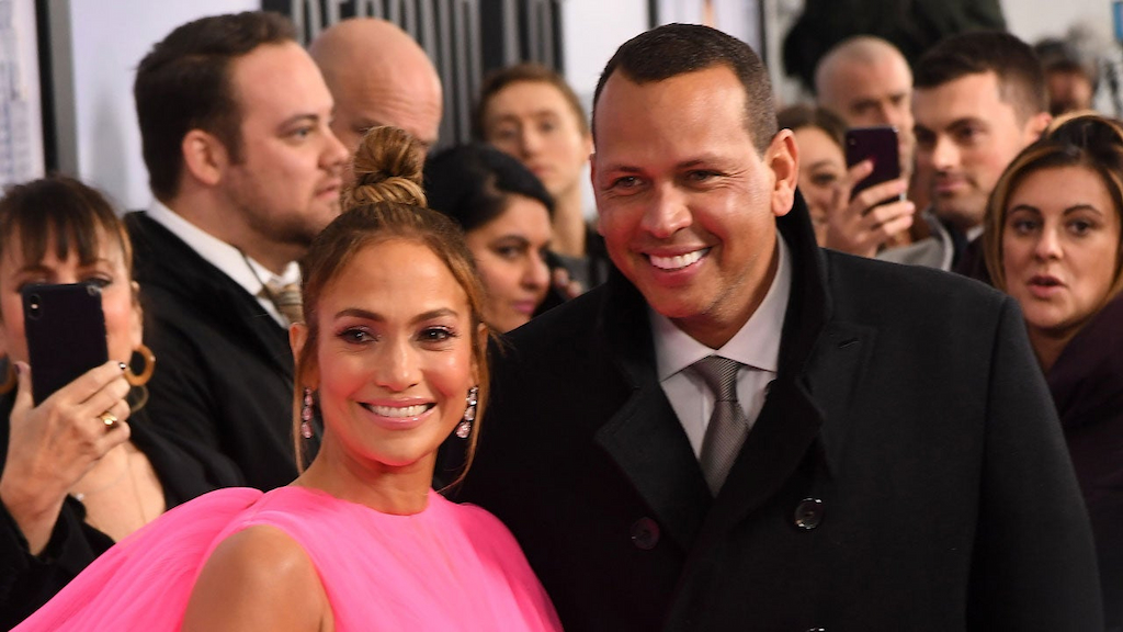 Jennifer Lopez and Alex Rodriguez at the world premiere of "Second Act"